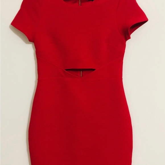 NWT Express Ribbed Body Con Cutout Dress - Picture 2 of 5